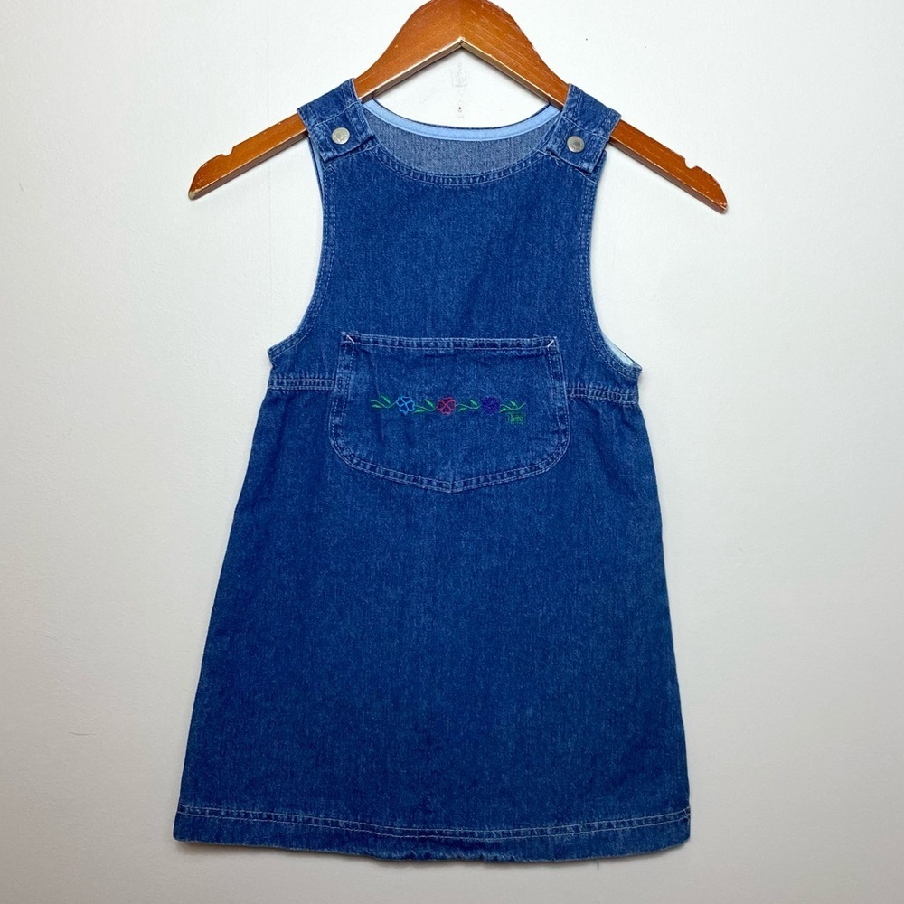 Lee Girls Vintage Flower Denim Jean Dress Sz 6X